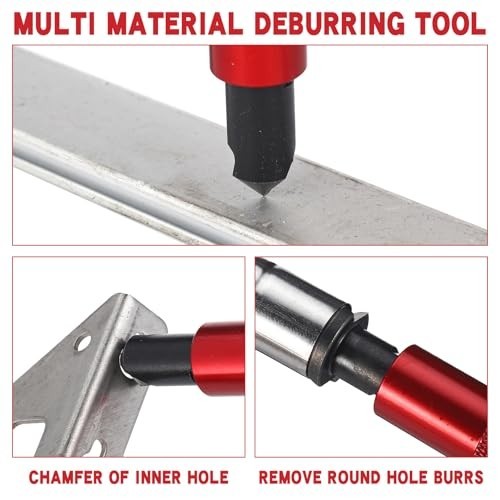 3-Piece Hand Deburring Tool Set with Countersink Reamer & 15 HSS Blades for Meta