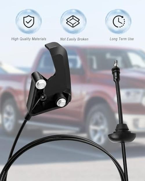 Hood Release Cable & Pull Handle Fit for Dodge Ram 1500 2500 3500 1994-2005