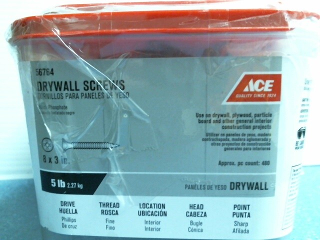 Ace 56764, Black Phosphate 8 X 3" Drywall Screws, Phillips, 5lbs., FREE SHIP