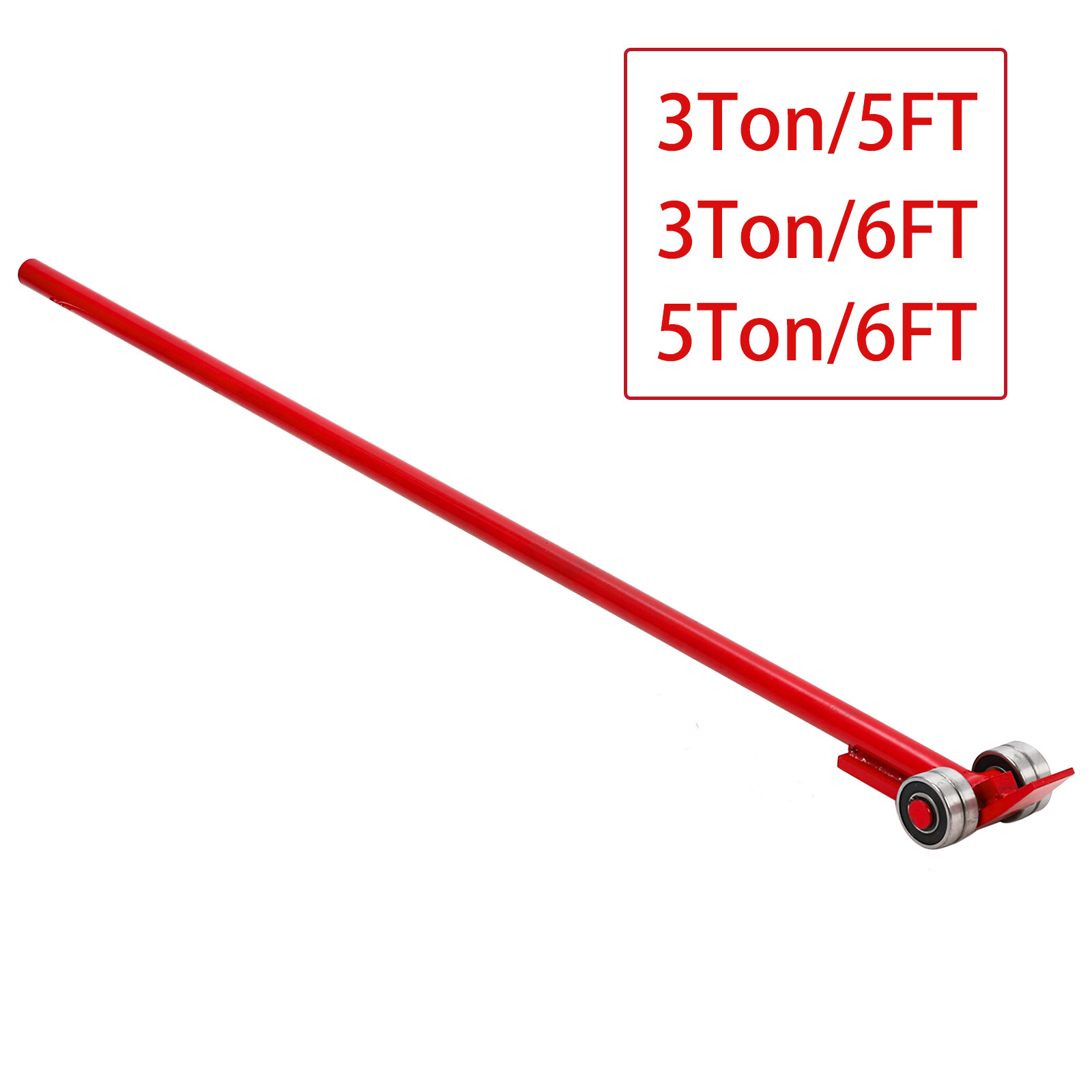 3/5Ton Prylever Bar 5/6FT Length Heavy Duty Steel Handle Pry Lever Bar w/ Wheels