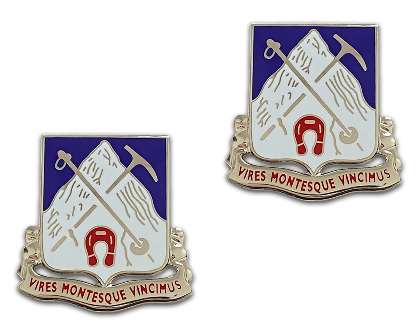 U.S. Army 87th Infantry Crest "VIRES MONTESQUE VINCIMUS" (pair)