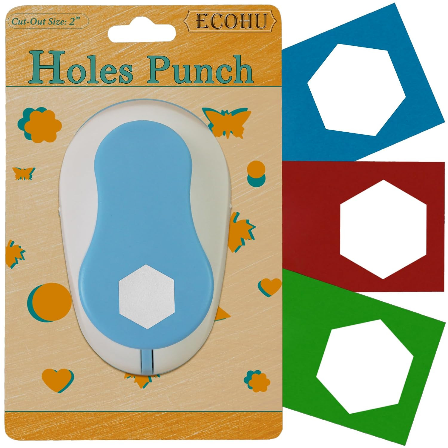 Hexagon Punch for Craft, Cut Size Out 2-Inch, Tool Hexagon Paper Punch