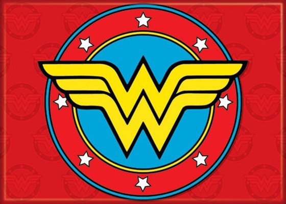 DC Comics Wonder Woman WW Stars Logo On Red Refrigerator Magnet NEW UNUSED