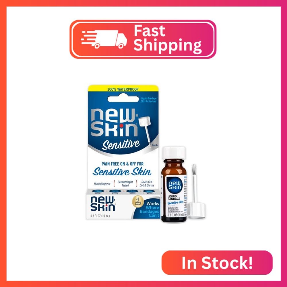 New-Skin Sensitive Skin Hypoallergenic Liquid Bandage, Liquid Water-Resistant Ba