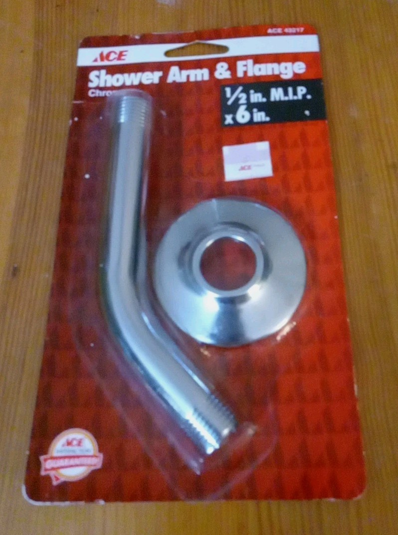 (NEW) ACE HARDWARE 6" Shower Arm & Flange Chrome #43217 FREE US SHIP