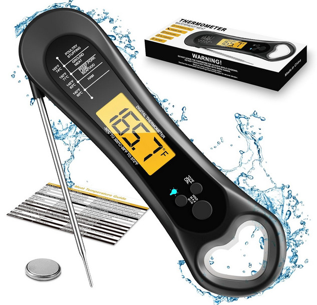 Instant Read Digital Meat Thermometer BBQ Grill Kitchen Food Thermometer Opener