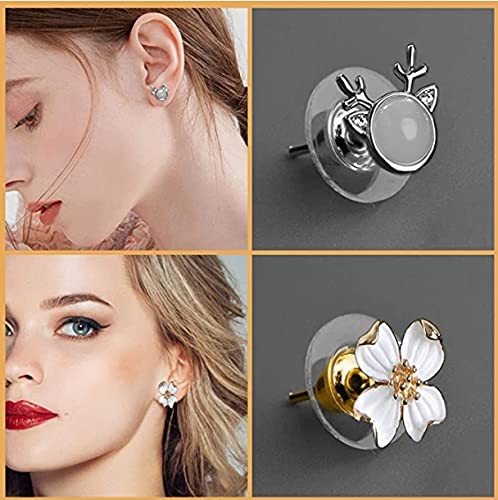 100Pcs Fishhook Earring Backs Silver Gold Bullet Clutch Backs for Pierced Earrin