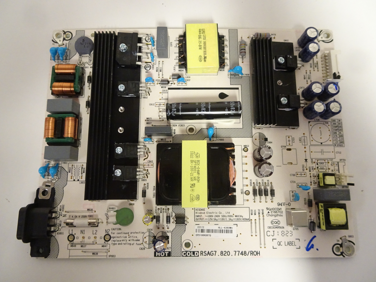 Sharp LC-50Q7030U LC-50Q620U / Hisense 50R6040E Power Supply 222172