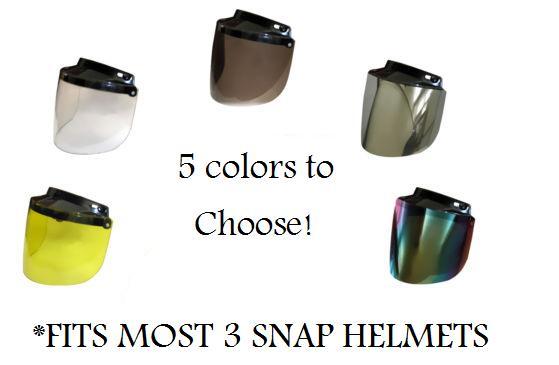 Daytona Universal Flip Up Visor Shield for ALL 3/4 Helmets FREE SHIP -5 COLORS