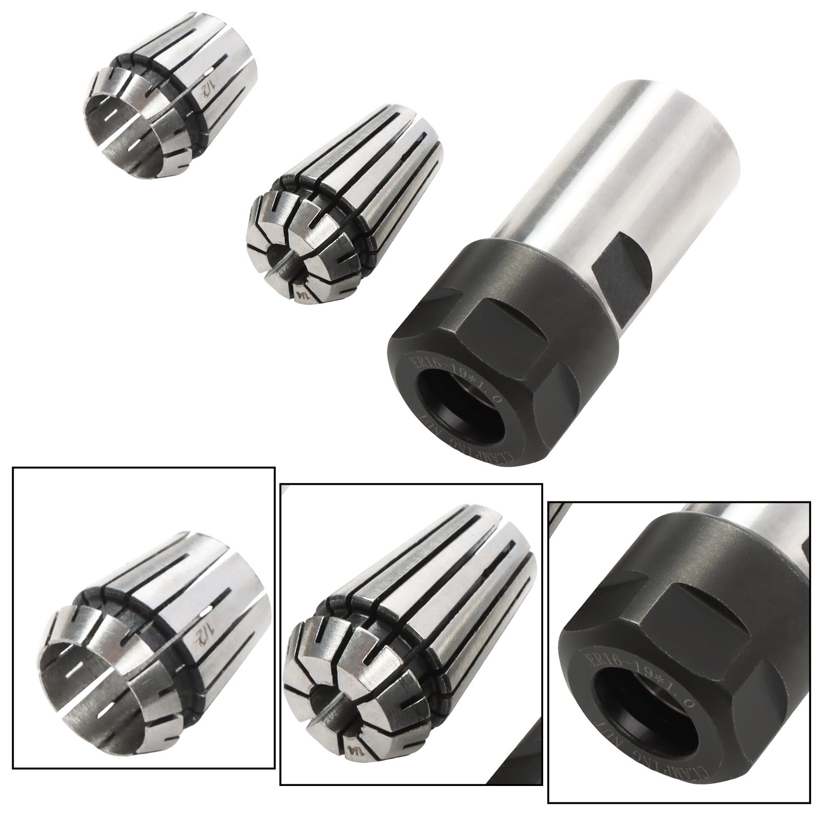 5/8-11 Thread Angle Grinder Extension Shaft Set w/ 1/4" & 1/2" Collets 3Pack