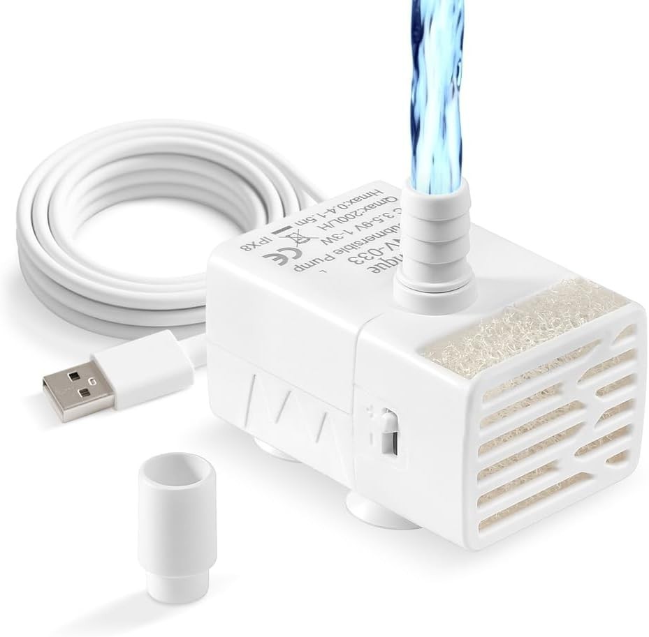 200L/H Submersible Water Pump Ultra Silent USB Small Fountain Pump.