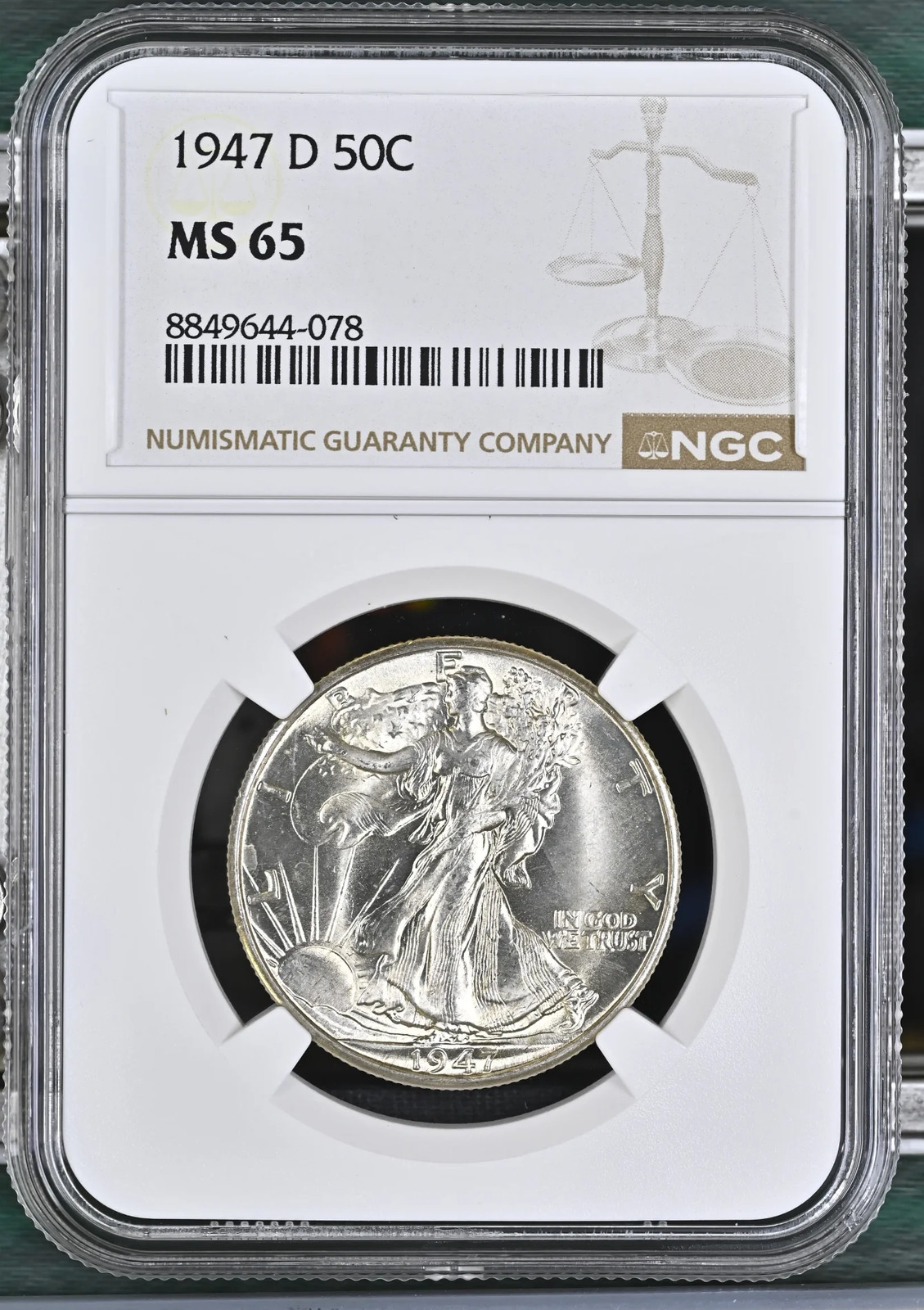 1947 D Walking Liberty Half Dollar NGC MS-65