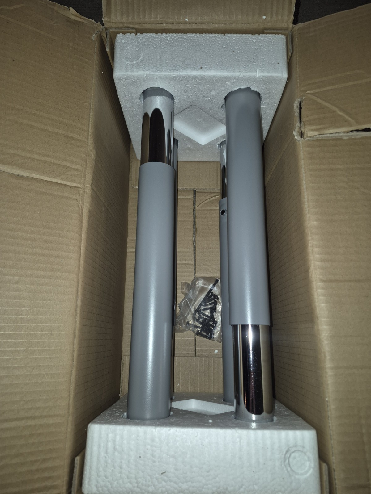 Demco FLEXplore Adjustable Table Desk Leg Set Platinum DEML2234PLT Open Box