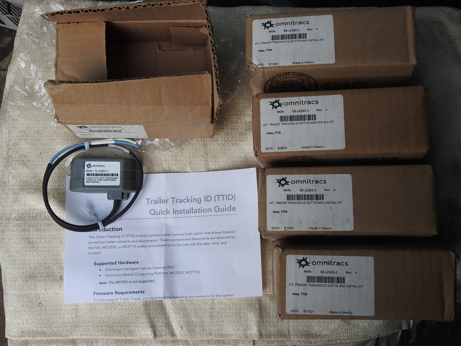 Lot of 5---Omnitracs 10-J2263-1 Trailer Tracking ID Sensor  Kit (65-J2263-1)