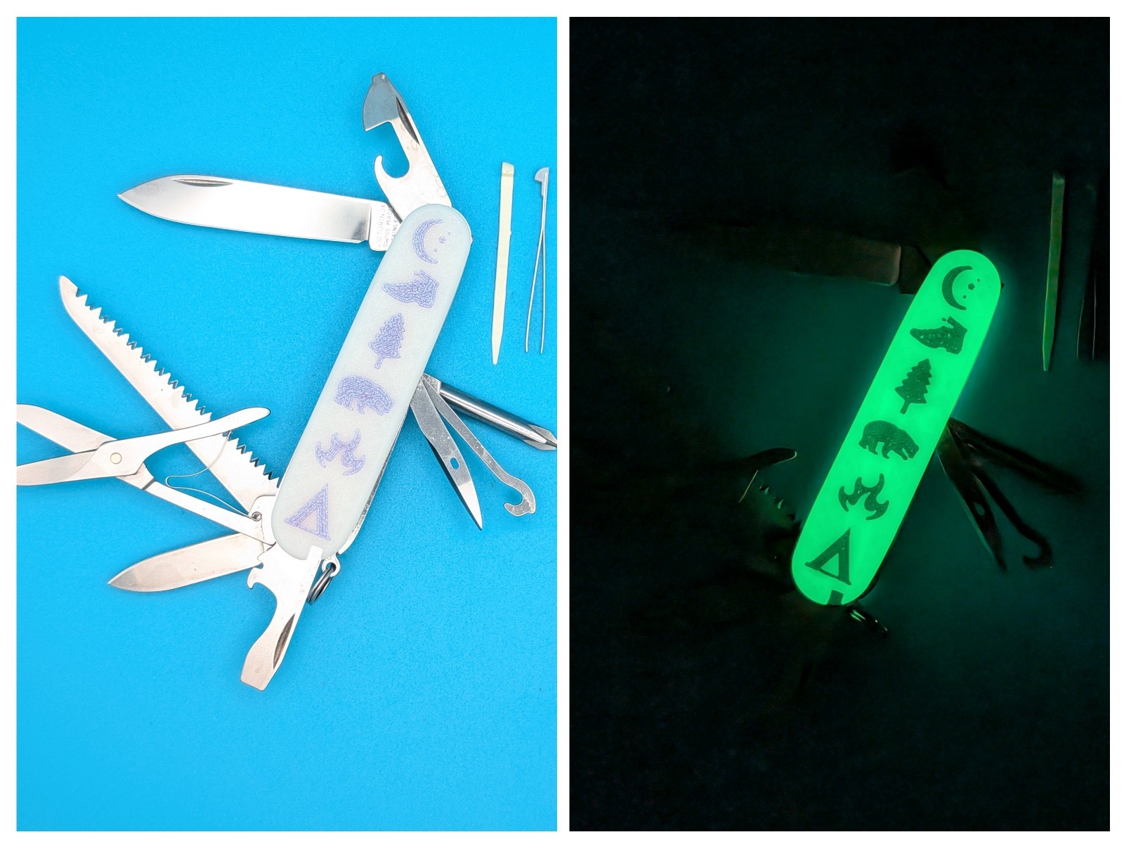 Custom Victorinox Fieldmaster Glow in the Dark Swiss Army Knife Multi Tool!
