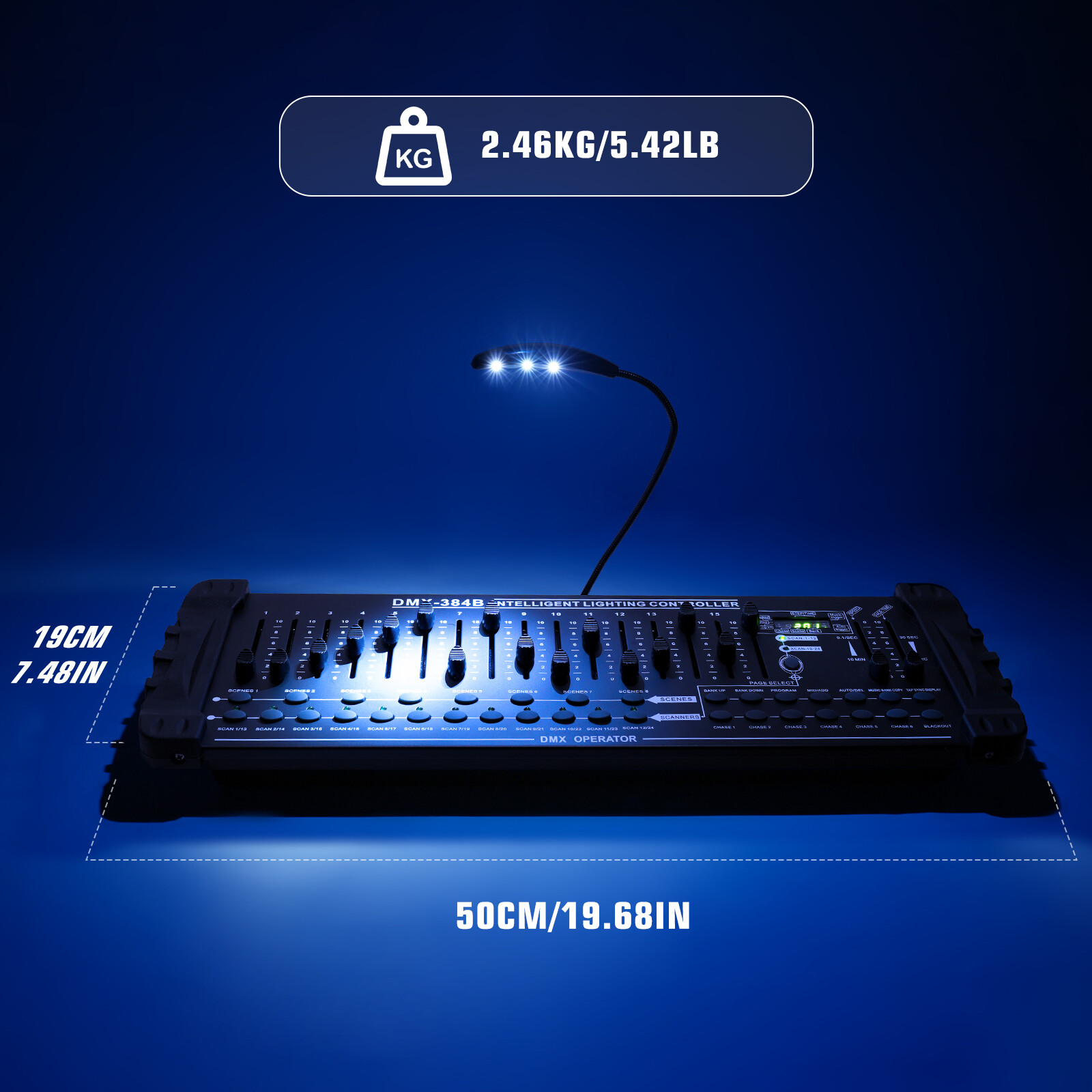 DMX 512 384 Channels Operator Console Controller For Stage Lighting DJ Party