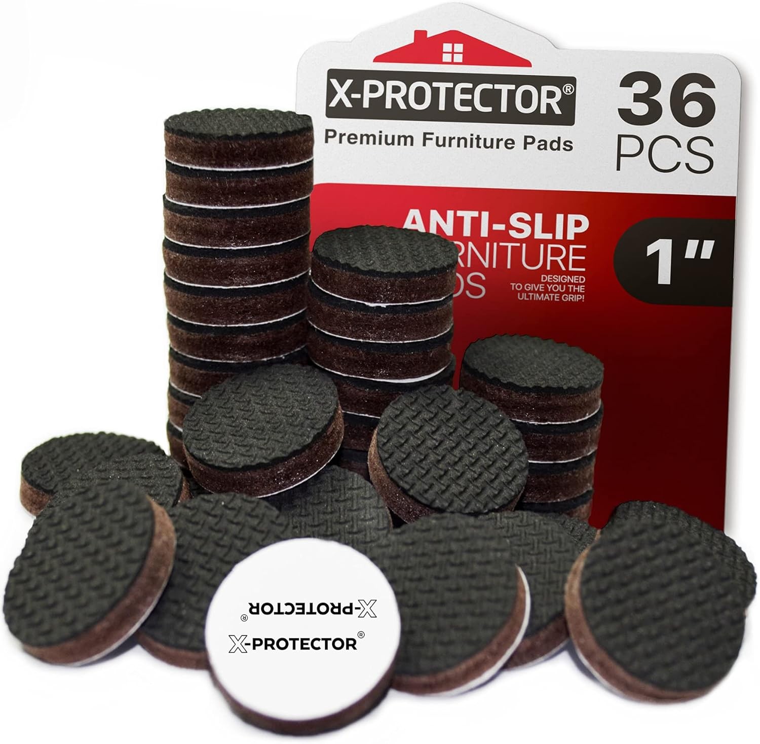 36 Pcs Non Slip Furniture Pads Self Adhesive Rubber Feet