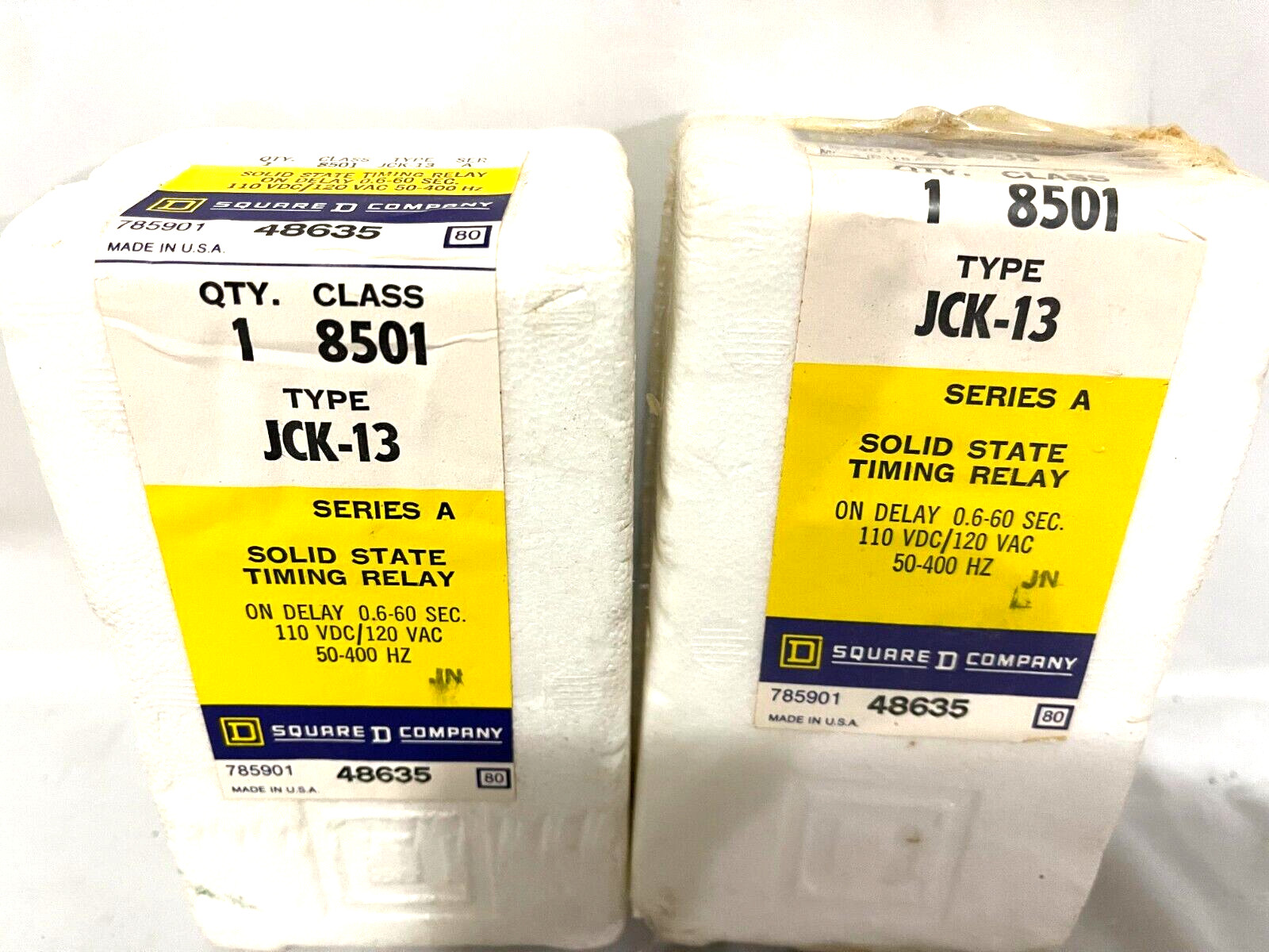 Square D 8501 JCK-13 Solid State Timing Relay (Lot Of 2)