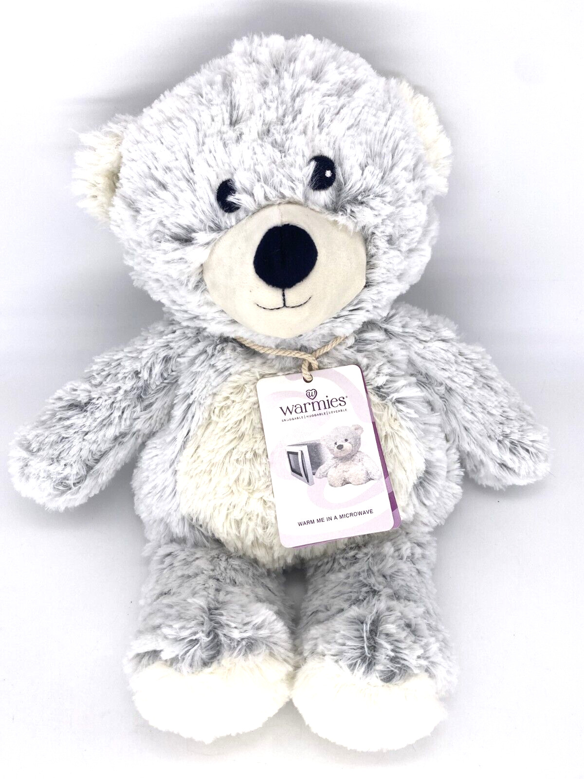Warmies Lavender Bear Plush Microwave Heat Pad Teddy Marshmallow Blue Grey