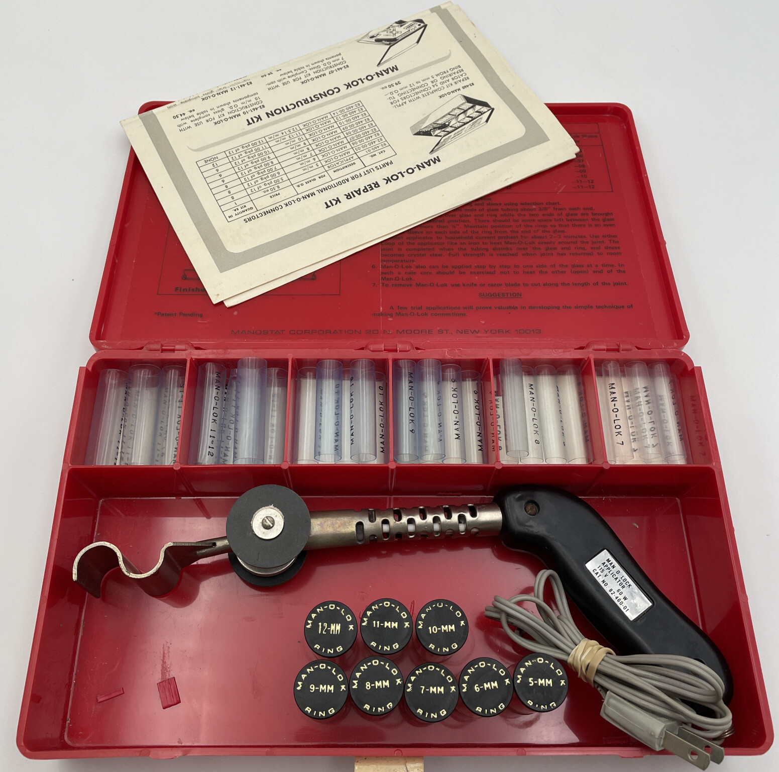 Man O Lok Glass To Glass Connecting System Laboratory Man-O-Lok Repair Kit