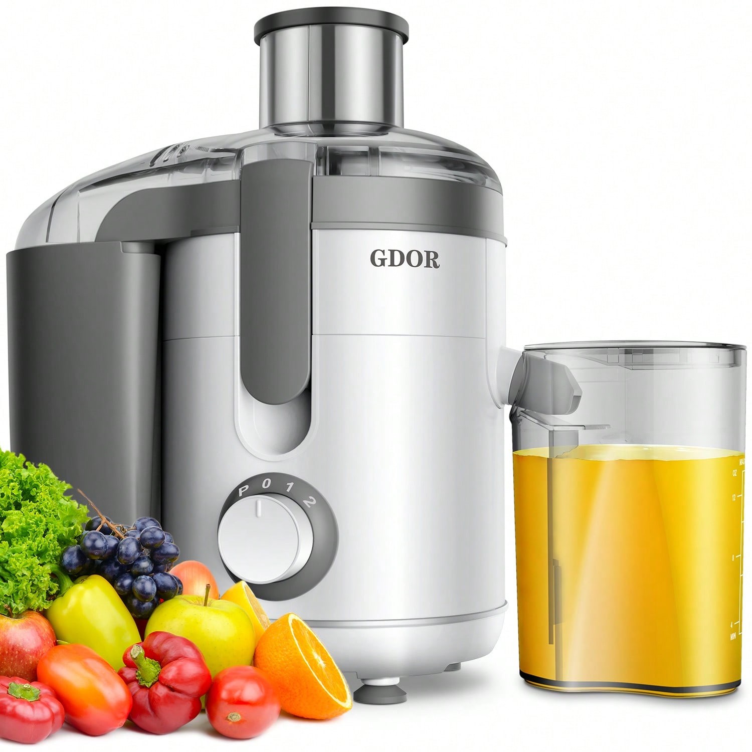 GDOR Centrifugal Juicer, Dual Speeds Centrifugal Extractor Machines-FGQA