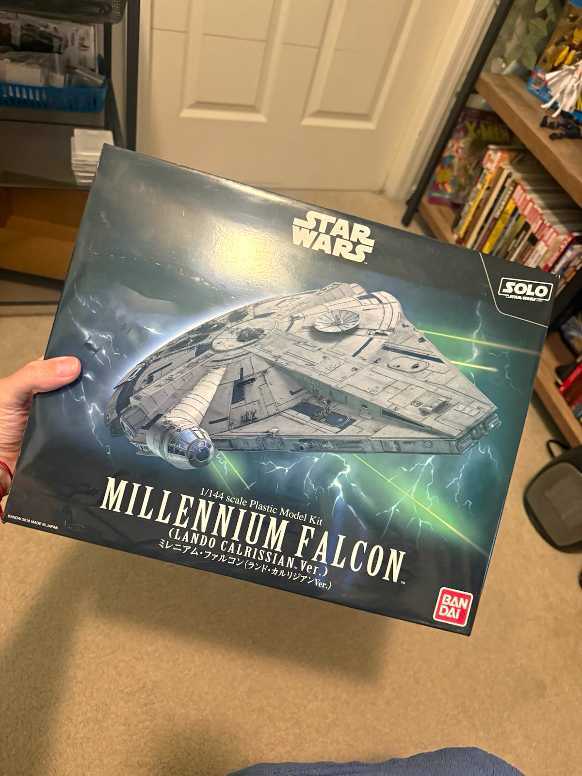 Bandai Star Wars Millennium Falcon 1:144 Lando Ver. Plastic Model Kit Gray