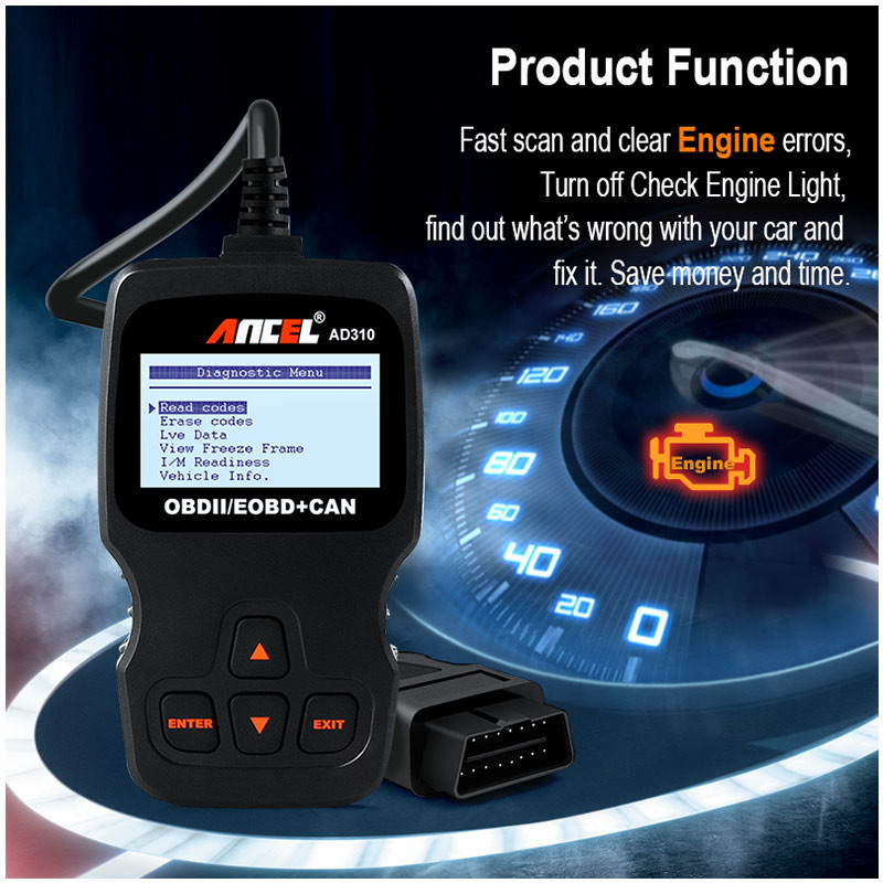 ANCEL AD310 Classic Enhanced Universal OBD II Scanner Car Engine Fault Code Read
