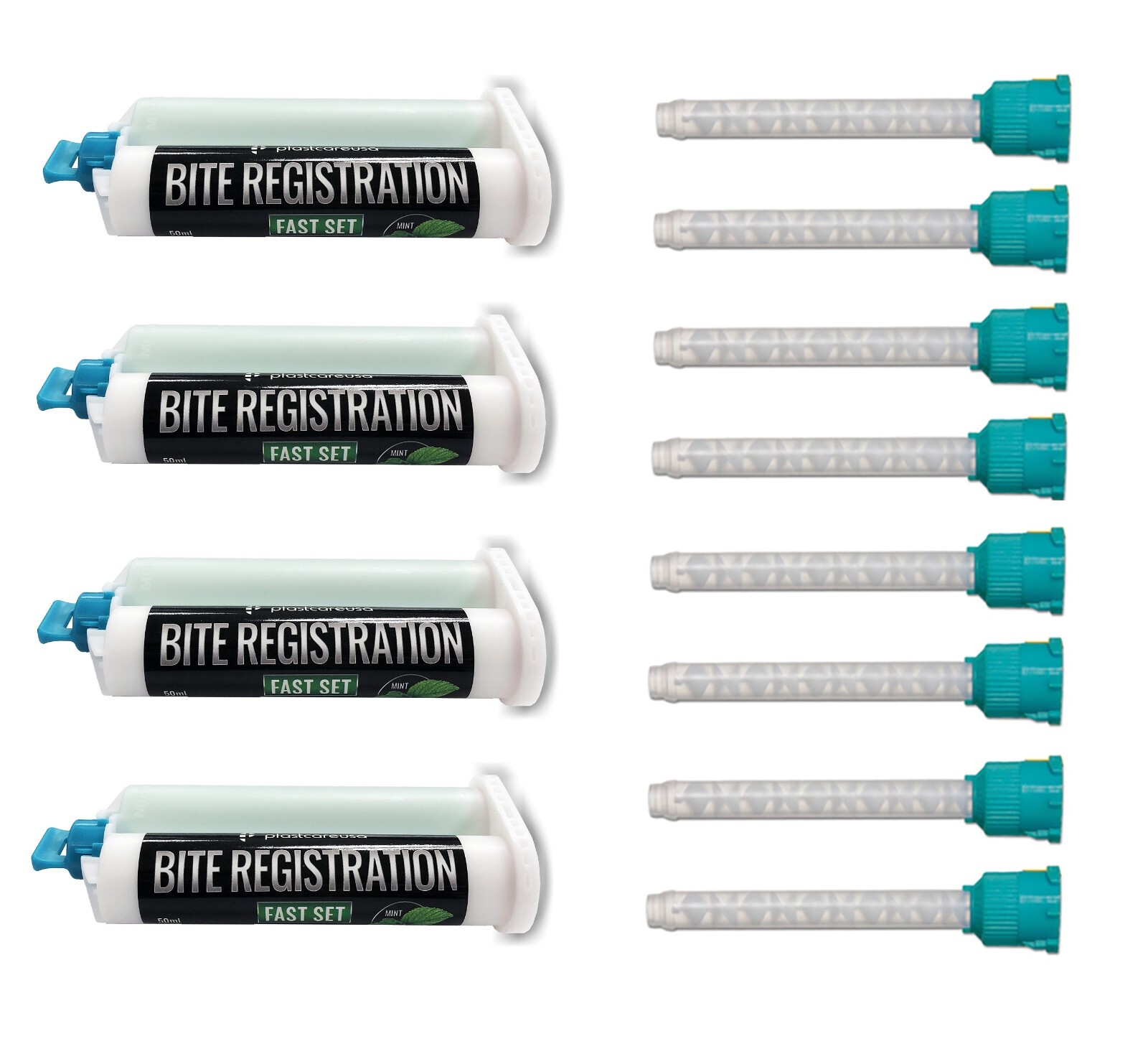 Dental Bite Registration Material Materiales (Fast Set) (4 Cartridge +8 Tips)