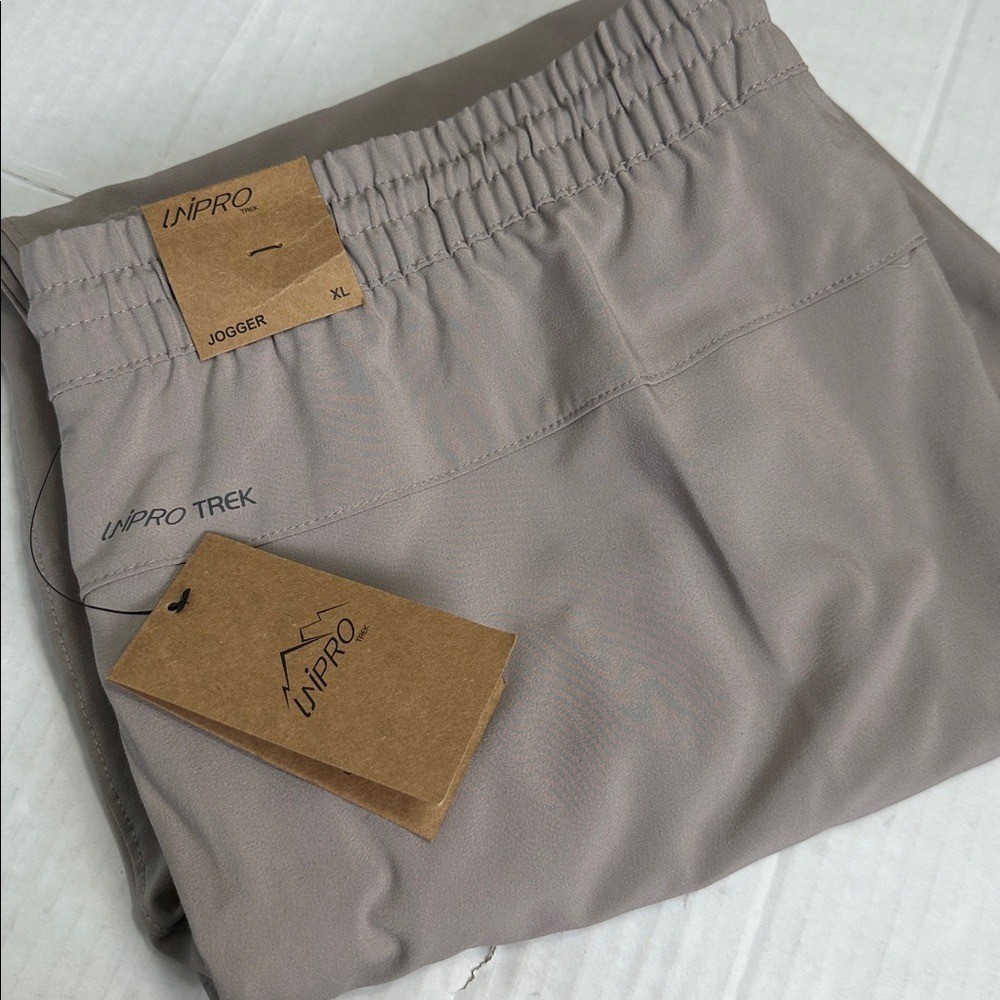 Unipro Trek Mens XL Pull On Jogger Drawstring Stretchy Grey Mauve NEW