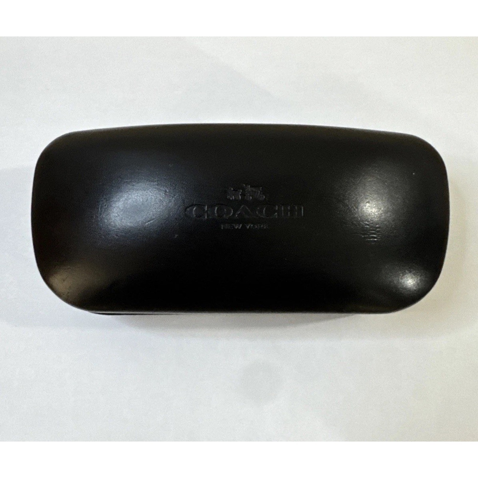 COACH New York Black Leather Hard Clamshell Sunglasses Eyeglasses Storage Case