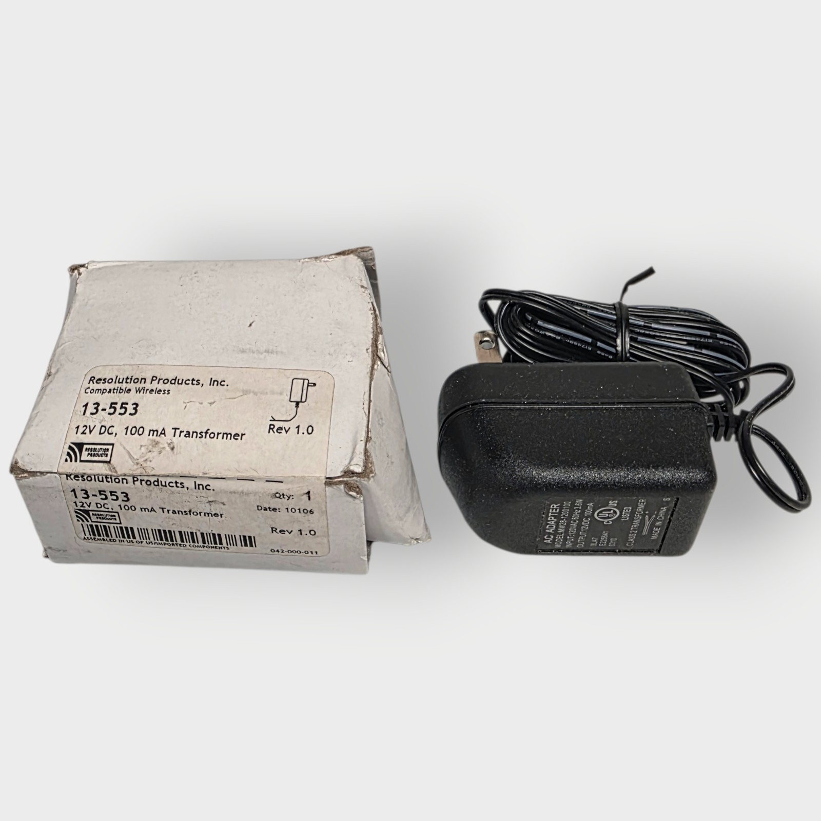 RESOLUTION PRODUCTS TRANSFORMERS 13-553 12V 100MA NEW IN BOX