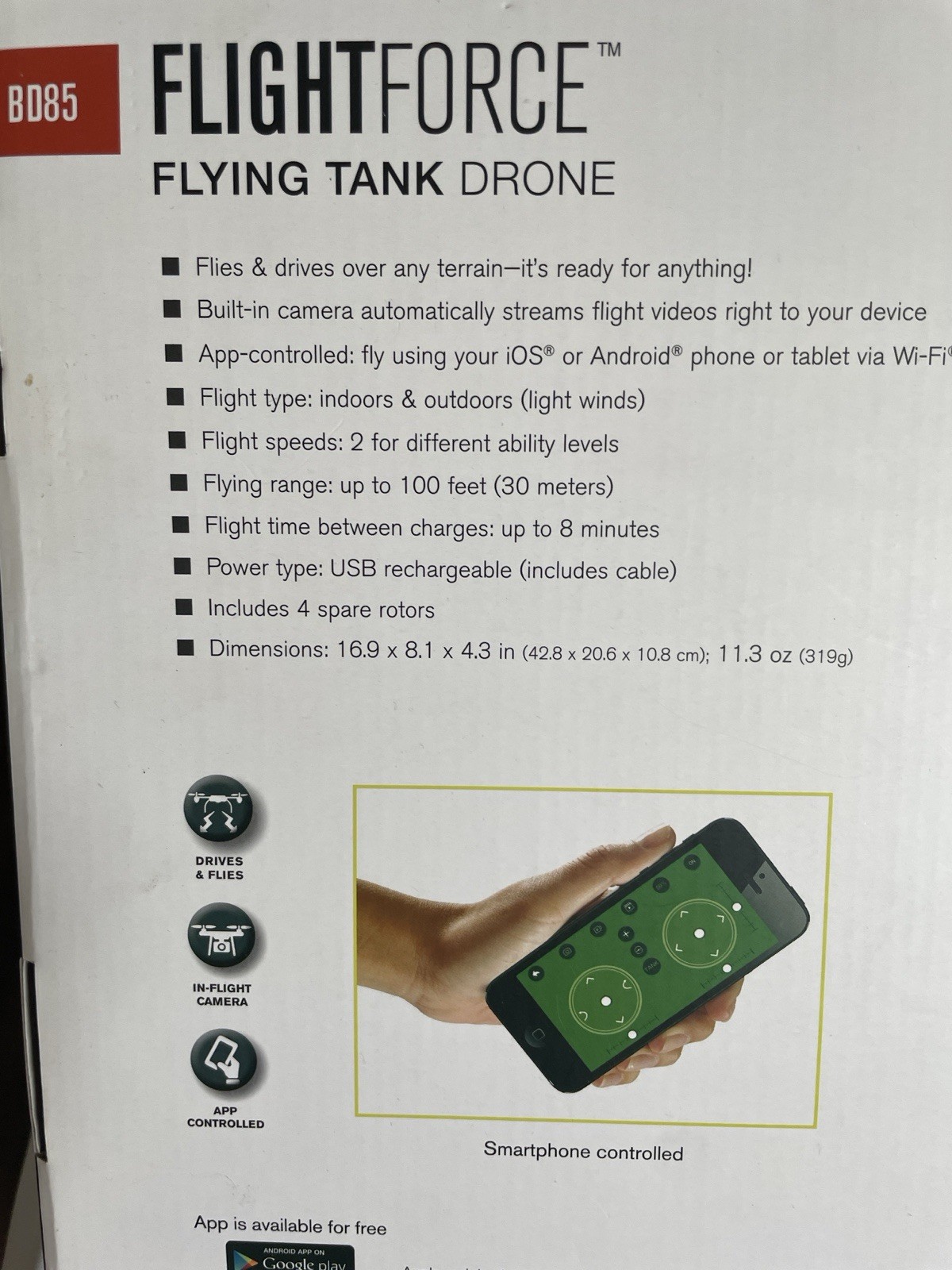 Brookstone Flightforce BD85 Drone App Control FPV Foldable Green Black