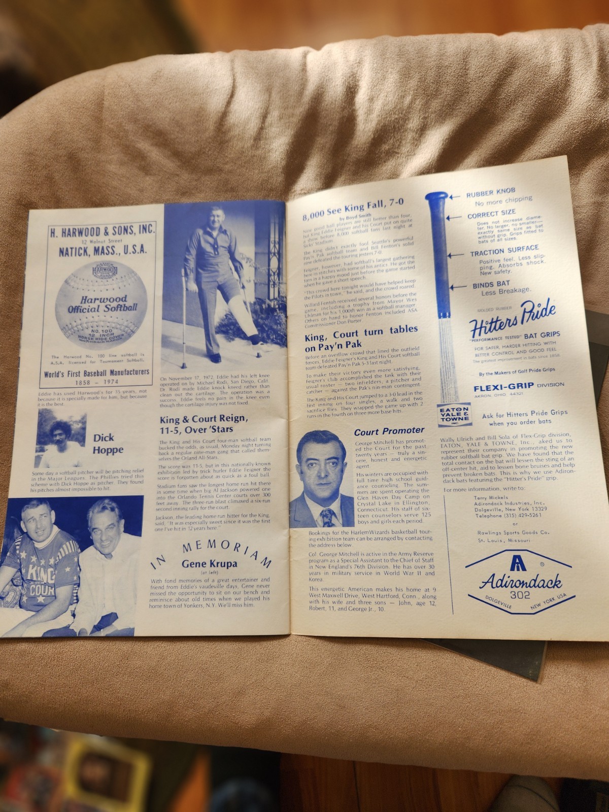 Autographed 1974 King and His Court Softball PRogram