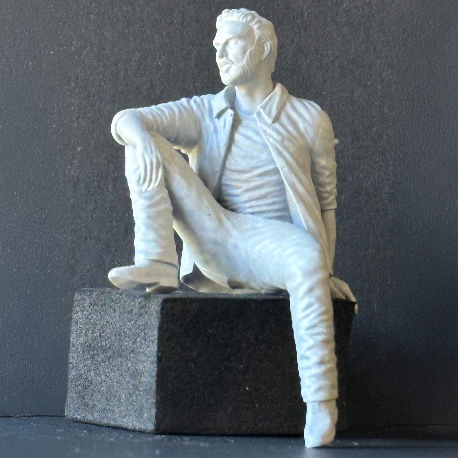 3D Resin Printed Figure - Many Scales - Variations of a Man Sitting with Knee Up