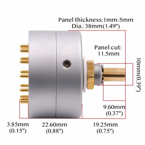 EIZZ 3 Way 4 Positions Rotary Switch Signal Source Selector for HiFi Audio AMP
