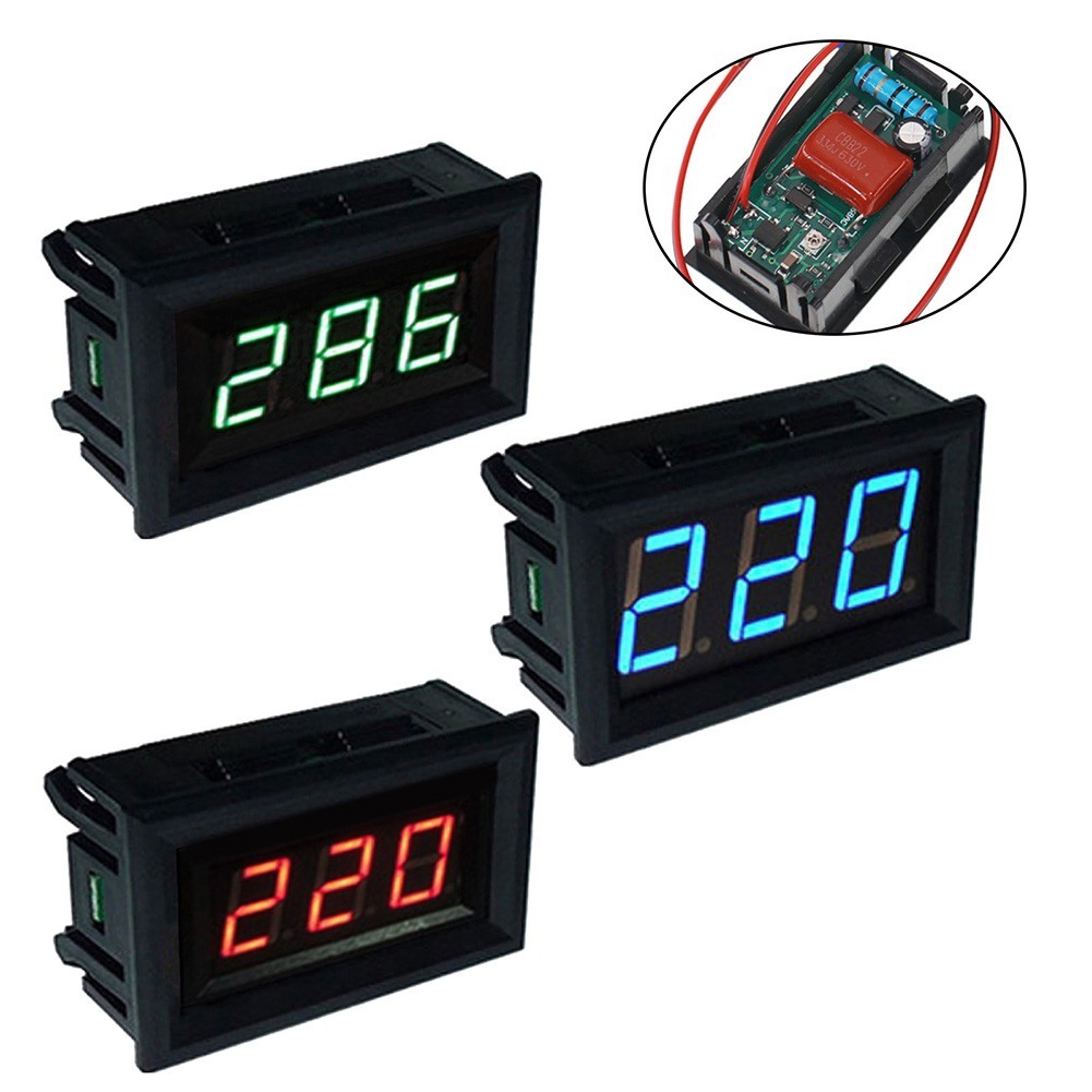 LED Digital Voltmeter with for 2 Line Design AC70V 500V High Measurement