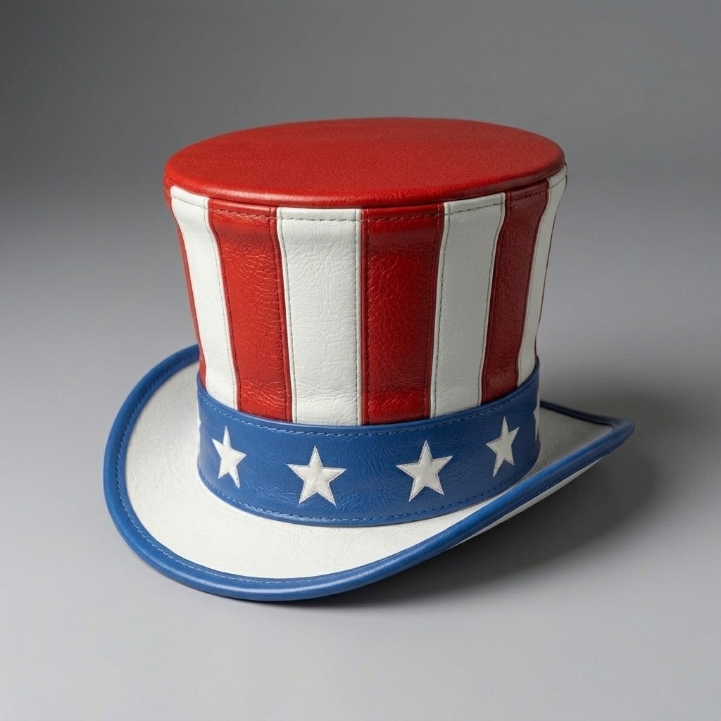 Uncle Sam Patriotic Leather Top Hat 4th of July American Flag Parade Costume