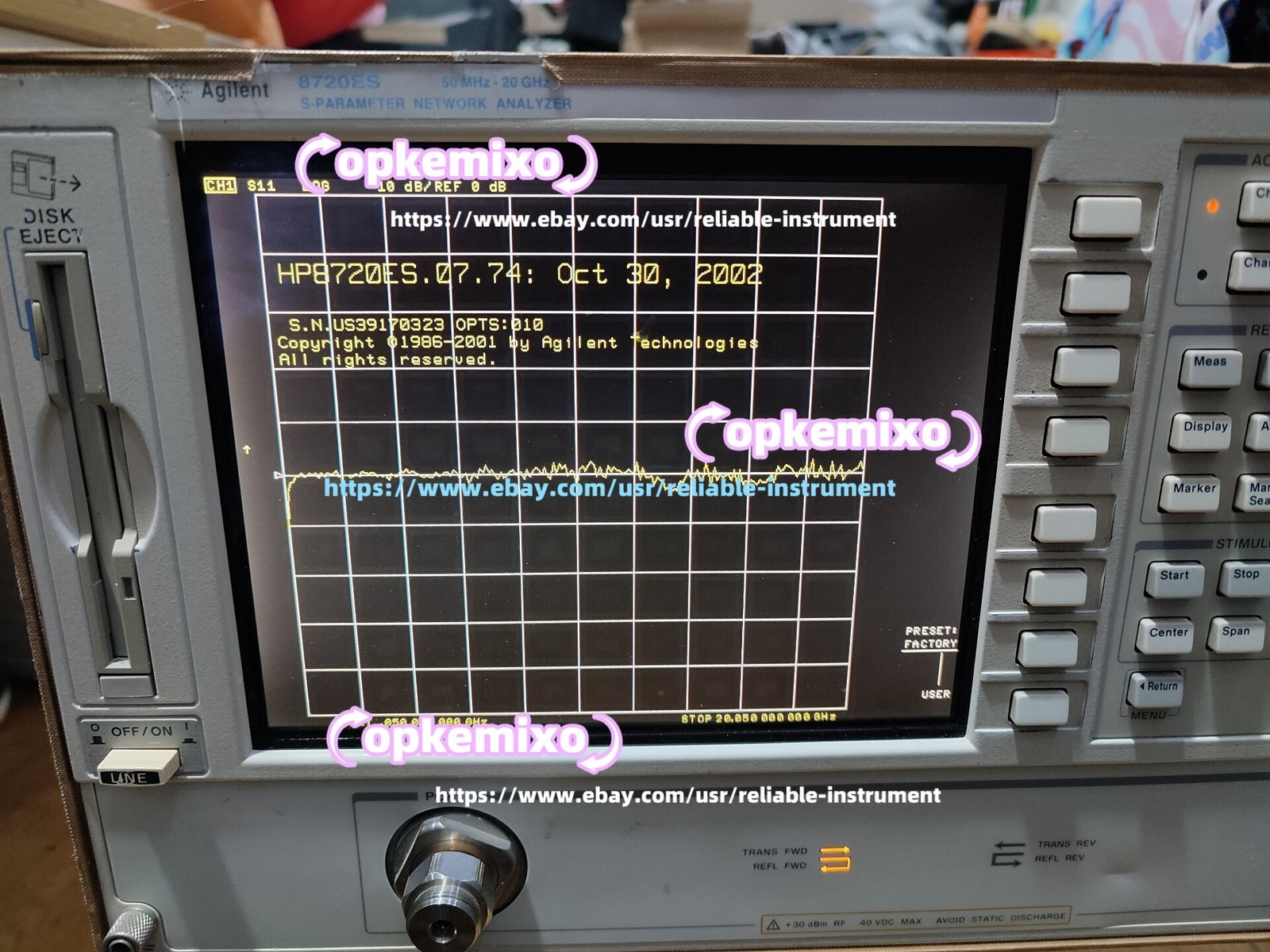 Agilent 8720ES 50 MHz - 20 GHz Network Analyzer w/ Options