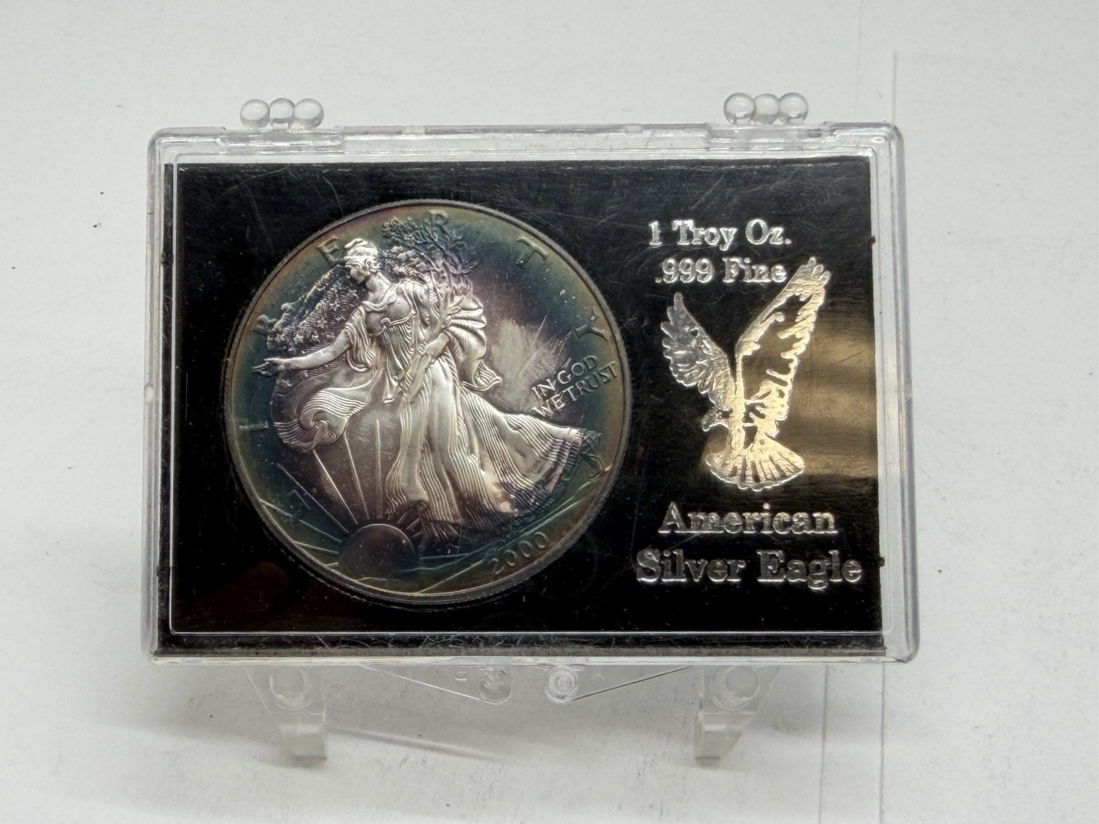 Beautiful 2000-P  American Silver Eagle Rainbow Toning *SINGBG* #1