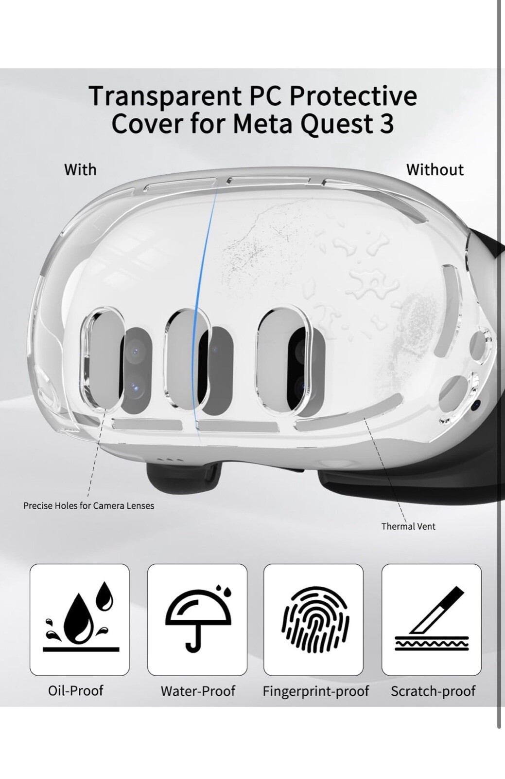 For Meta Quest 3 Console Headset Protective Case VR Game Accessory Part