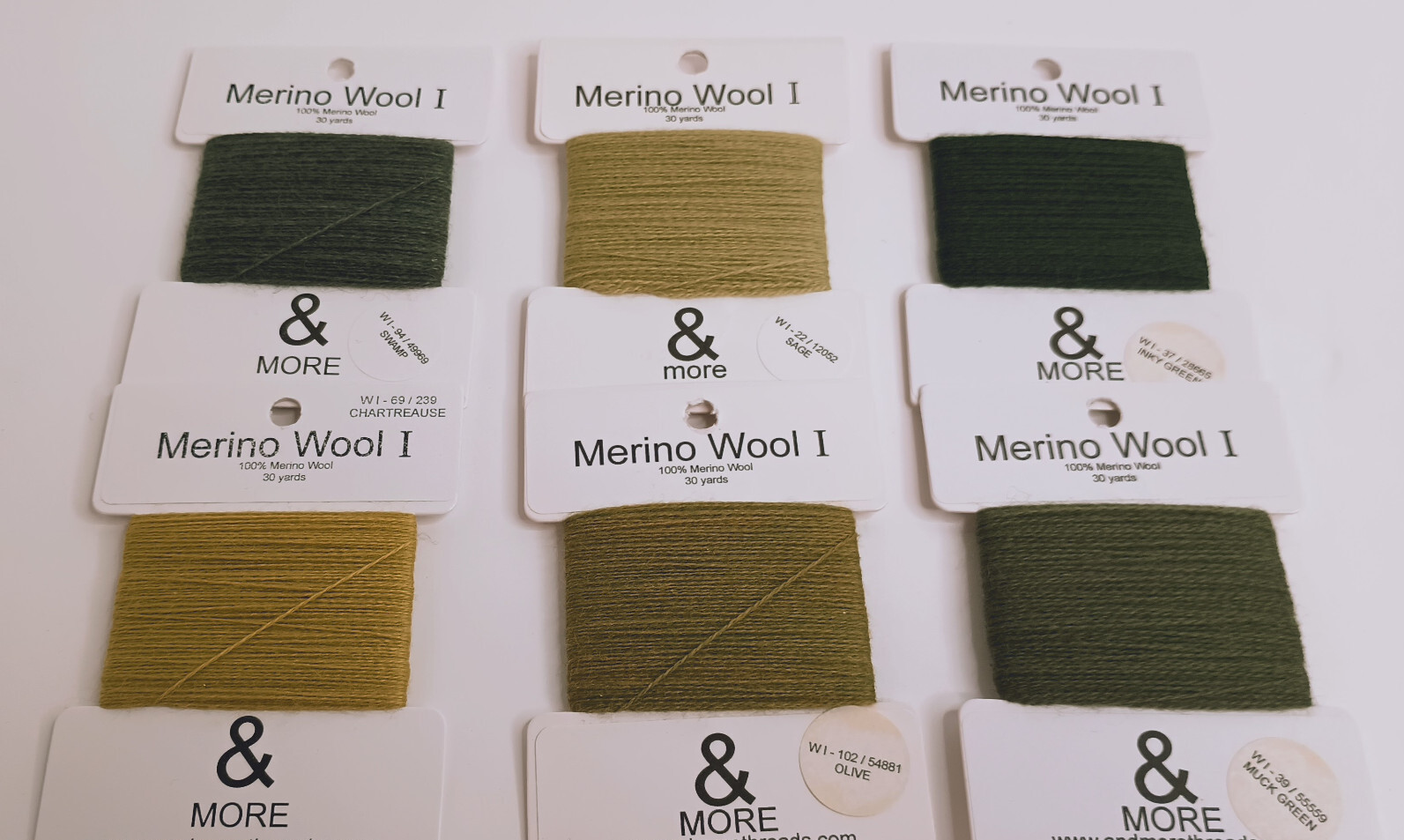 Merino Wool Needlepoint &More Multiple Colors Green 30 Yards