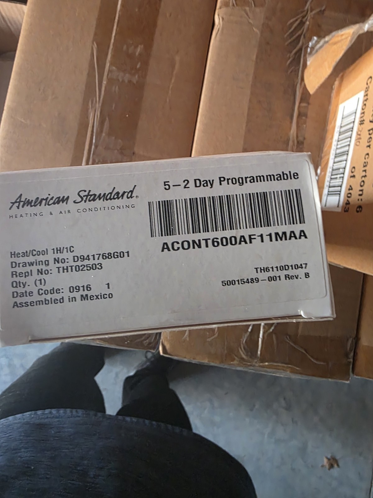 American Standard 5-2 Day Programmable Thermostats ACONT600AF11MAA