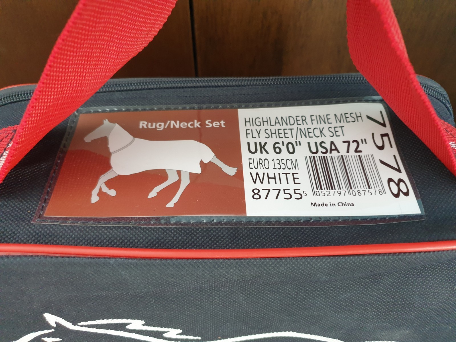 Shires Highlander Fine Mesh Fly Sheet & Neck Set - 72" 6 ft - White & Teal