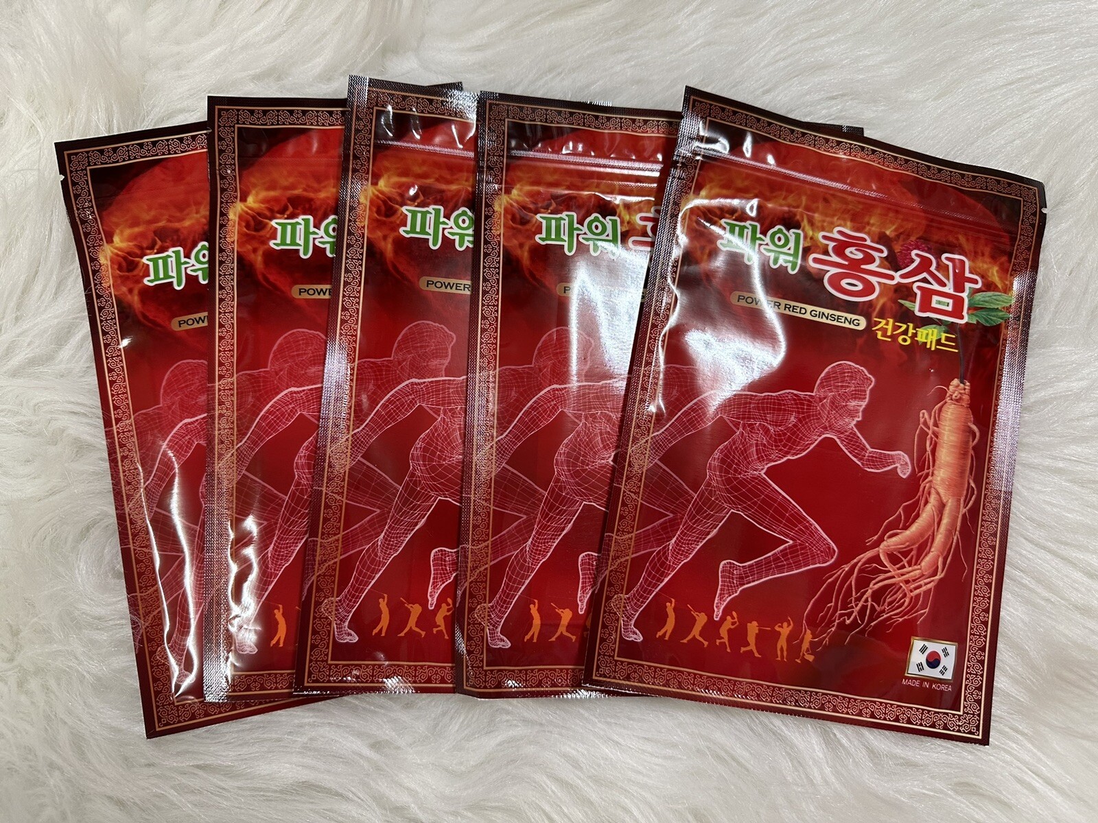 Hanil Power Red Ginseng Pad Pain Relief Patch Saponin Health Pads Korean 100pcs