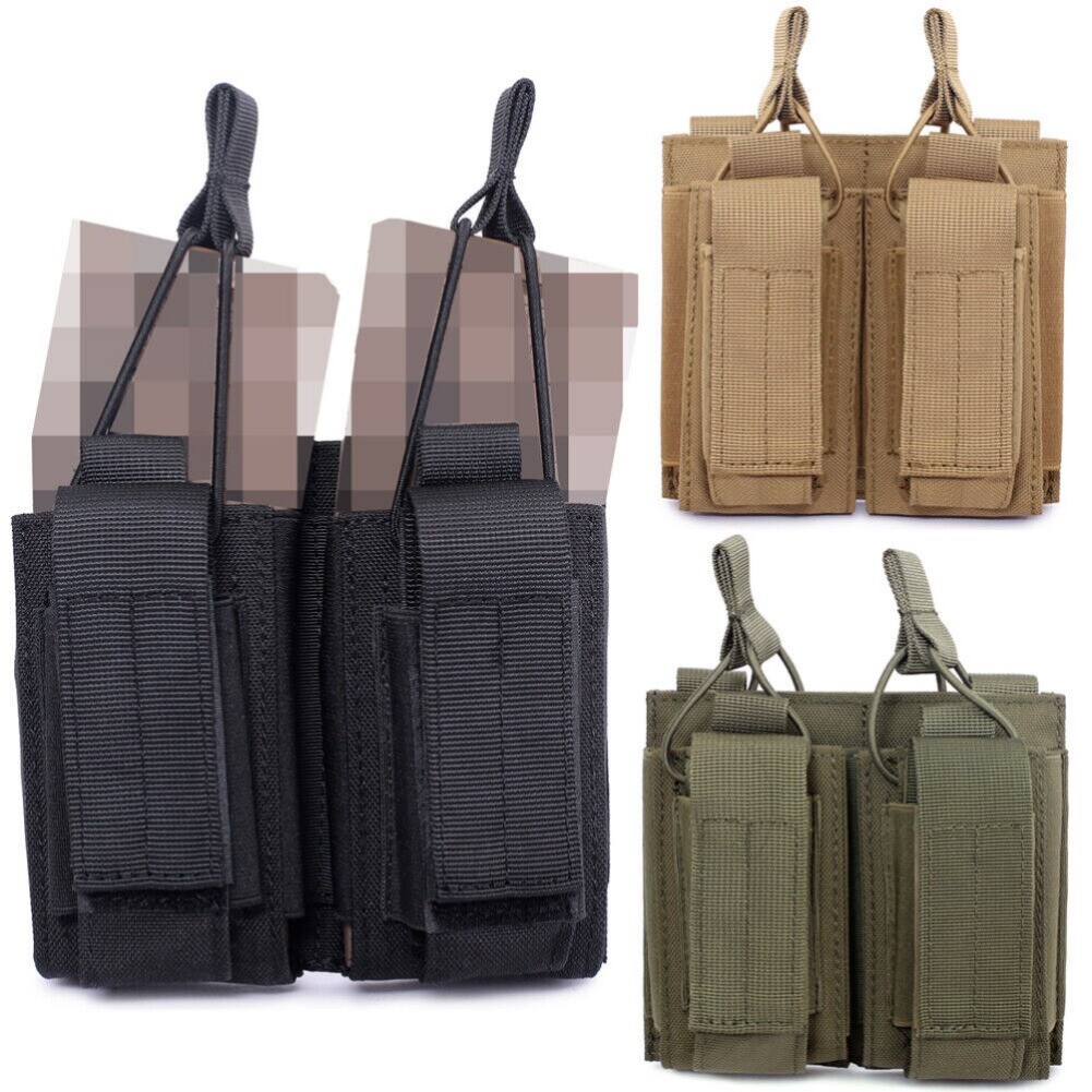 Tactical Molle Pouch Open-Top Double Mag Pouch Rifle Magazines Pistol Mag Bag