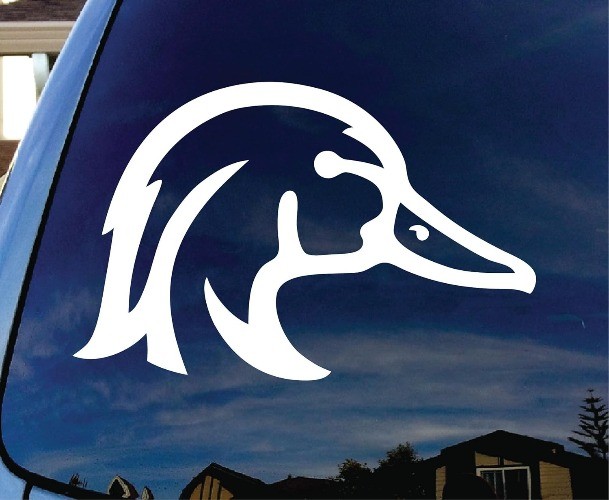 White Wood Duck Car Window Vinyl Decal Sticker 5" Wide