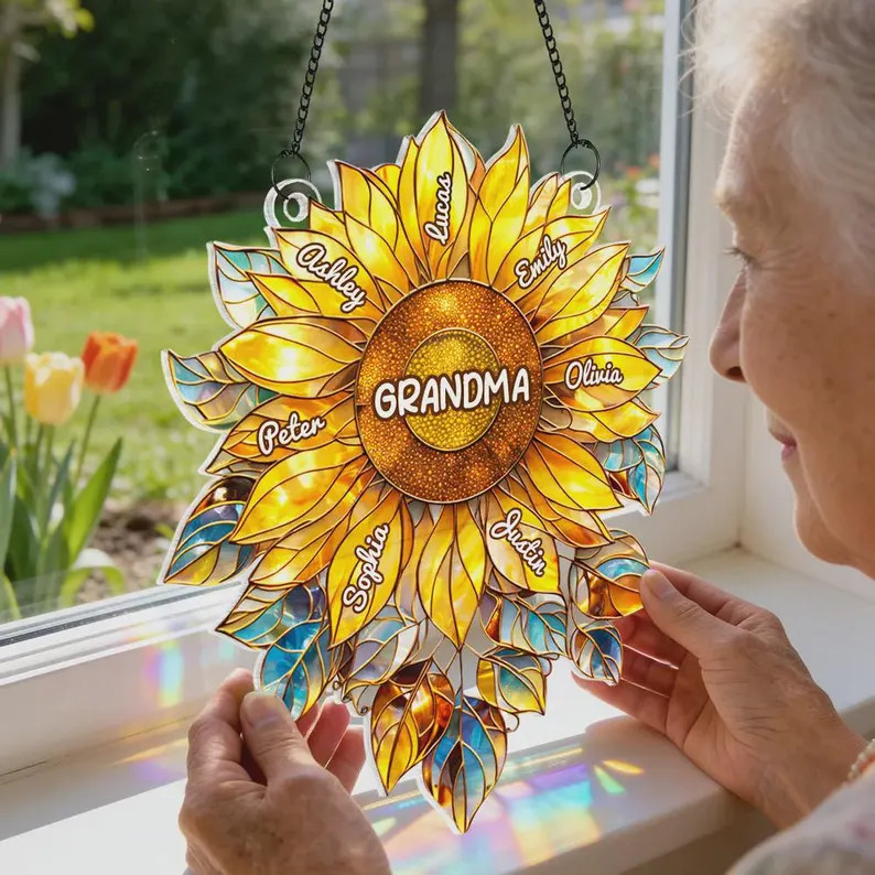 Personalized Grandma Acrylic Suncatcher Custom Gift Idea