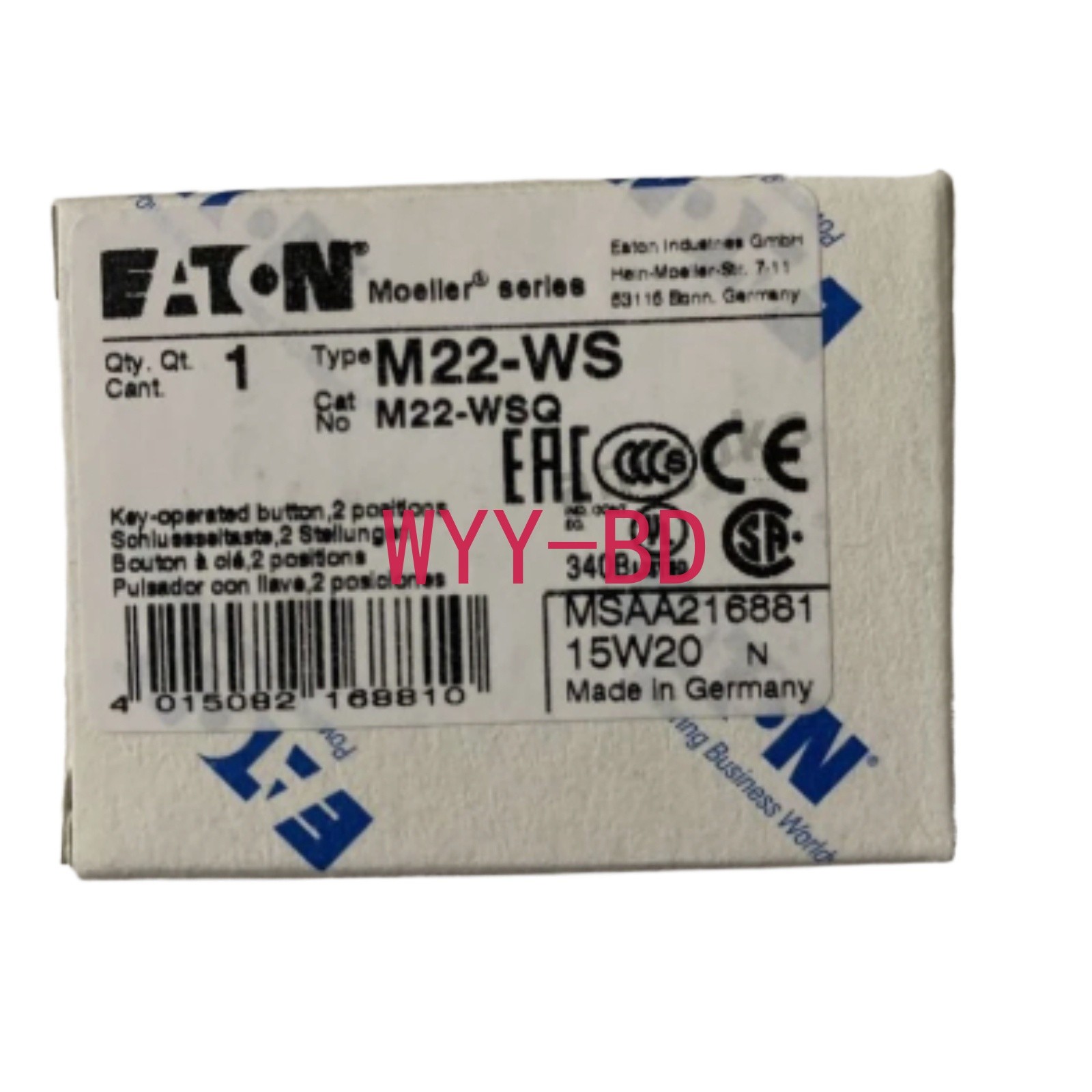 1PCS NEW in Box EATON MOELLER M22-WS freight free