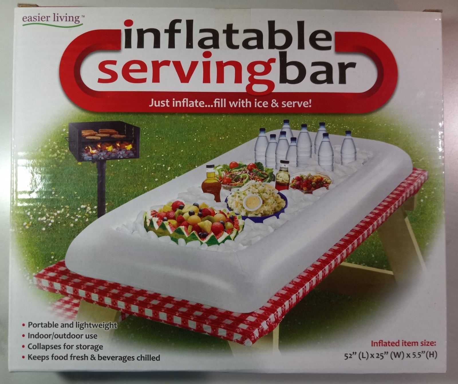 Inflatable Serving Buffet Bar with Drain Plug (52" x 25" x 5.5") BRAND NEW