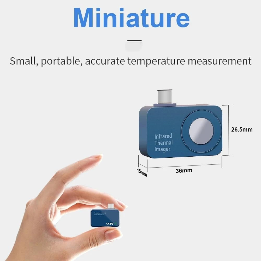 TOOLTOP T7 Mini Thermal Camera for Android USB-C, 256x192 Resolution
